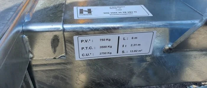 Remorque porte engins Hubiere TPF35, 3.5 T Mein Shop