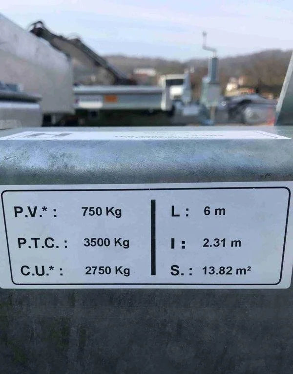 Remorque porte engins Hubiere TPG 3502 35, 3.5 Tonnes Mein Shop