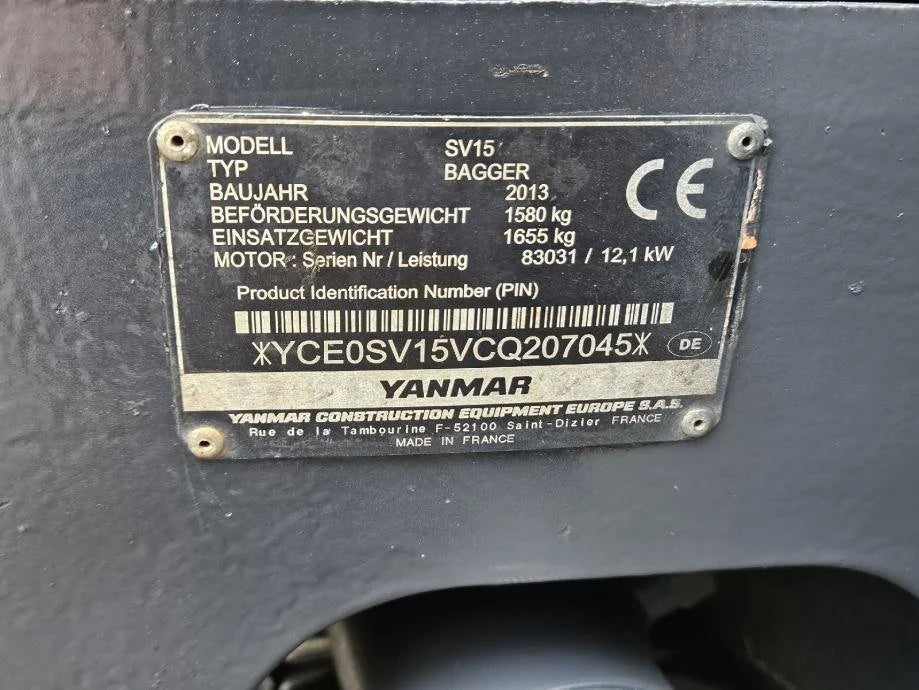 Yanmar SV15, 1,5T, 2013 Mein Shop